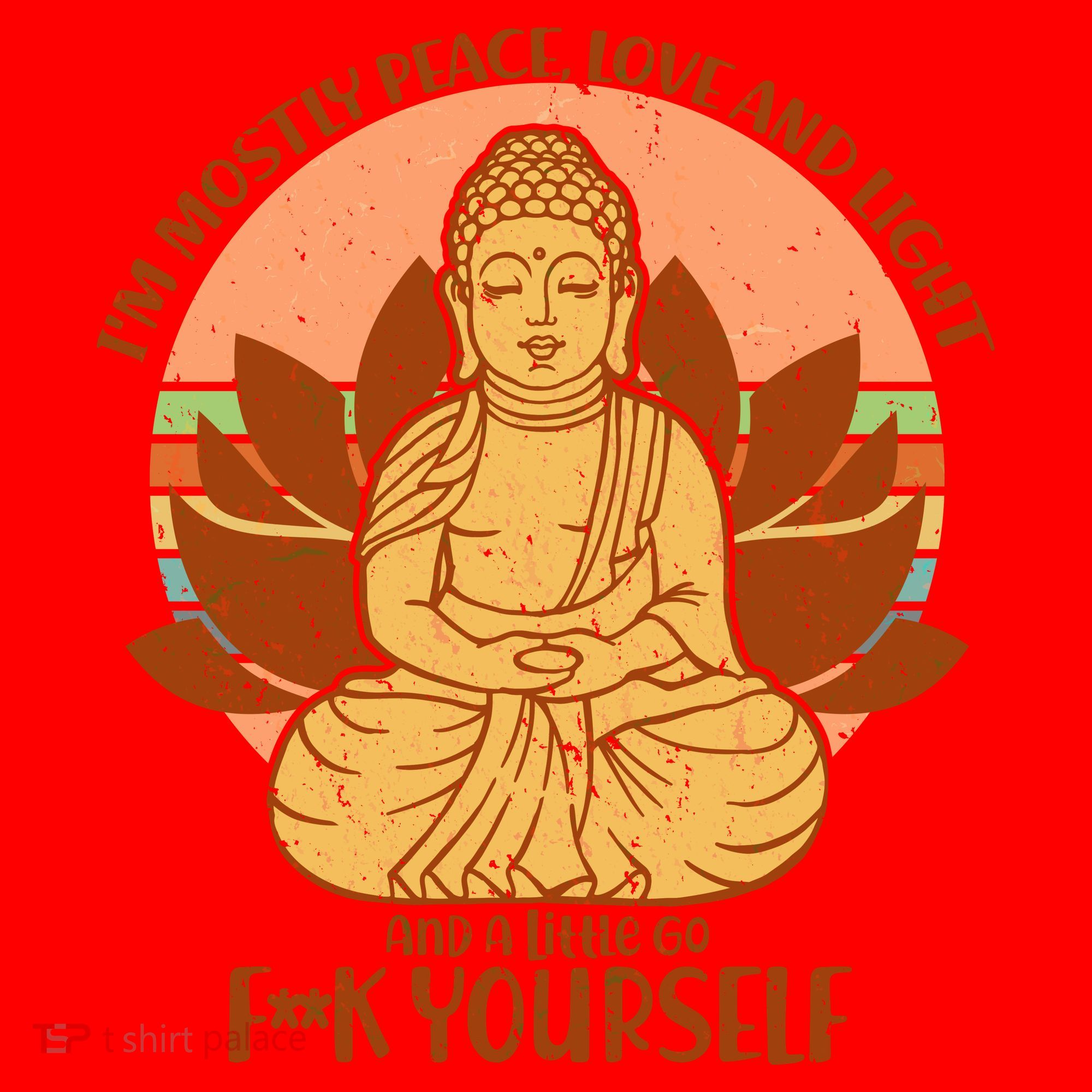 I'm Mostly Peace Love Light Yoga Buddha Santa Hat