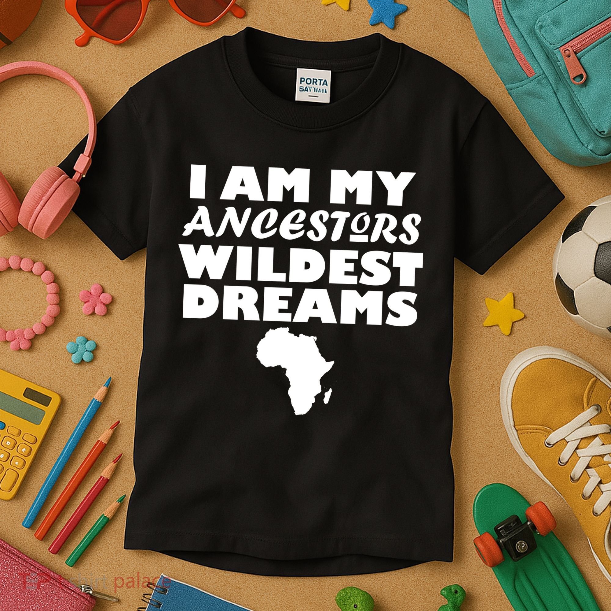 I'm My Ancestors Wildest Dreams Black History Kids T-Shirt