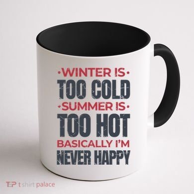 I'm Never Happy Coffee Mug back