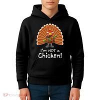 I'm No Chicken Turkey Holiday Kids Hoodie thumb 4