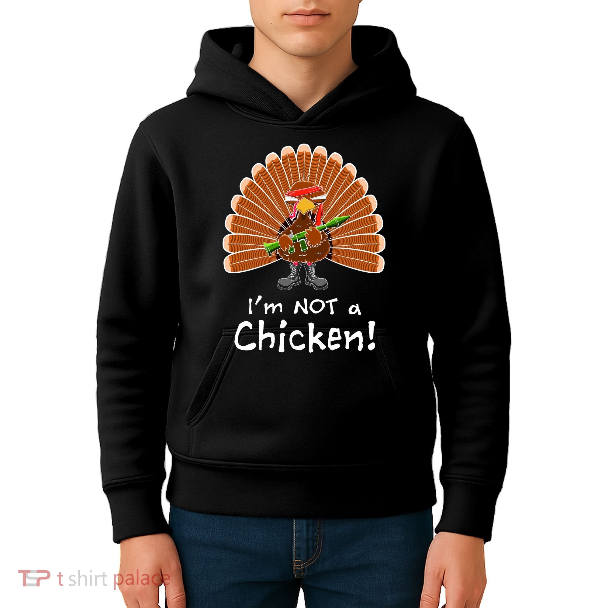 I'm No Chicken Turkey Holiday Kids Hoodie