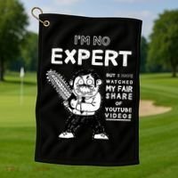 I'm No Expert Funny Video Golf Towel thumb 1
