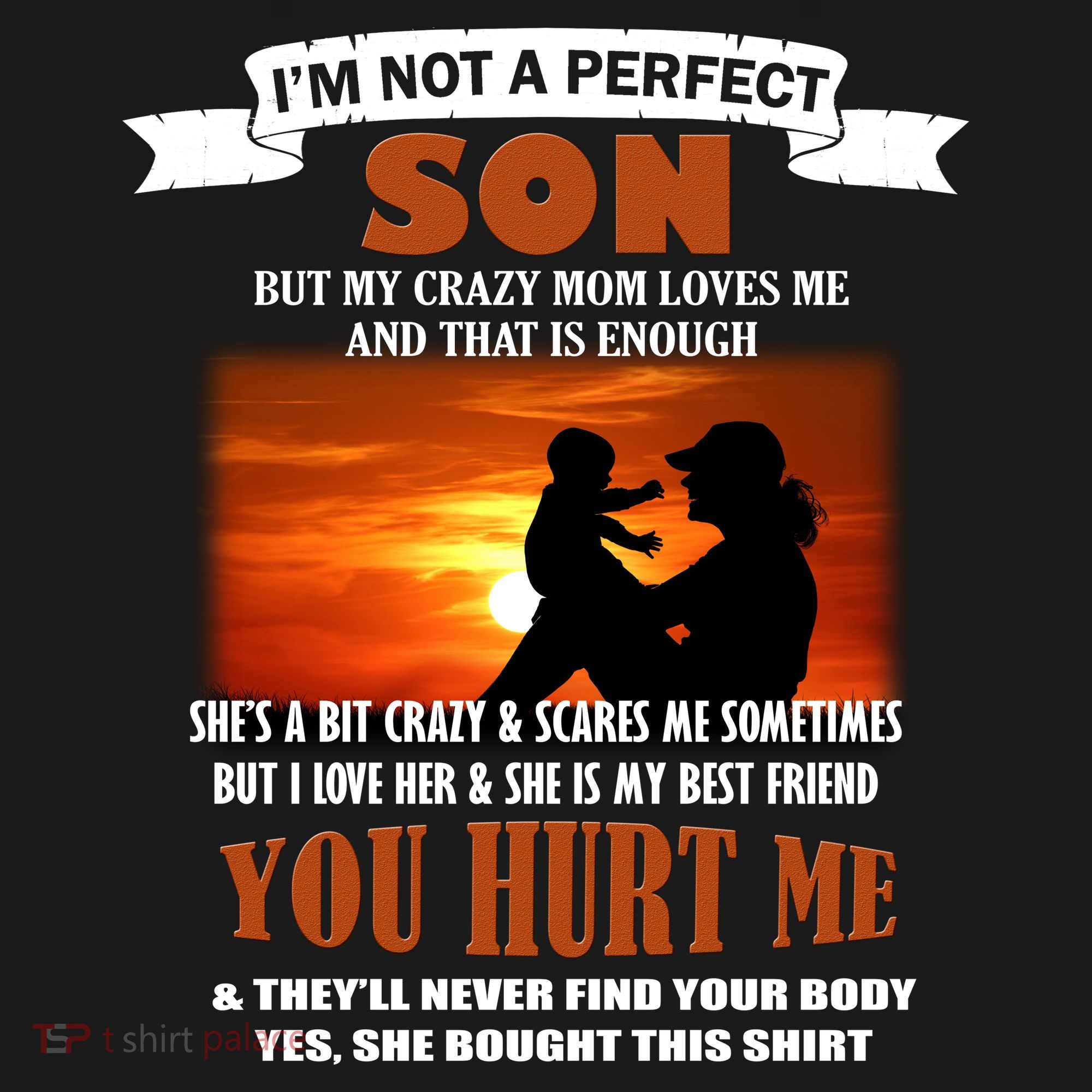 I'm Not A Perfect Son But My Crazy Mom Loves Me T-Shirt
