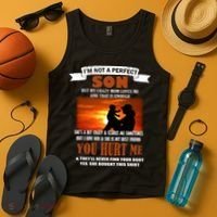 I'm Not A Perfect Son But My Crazy Mom Loves Me Tank Top thumb 4