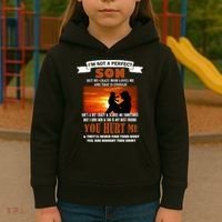 I'm Not A Perfect Son But My Crazy Mom Loves Me Kids Hoodie thumb 3