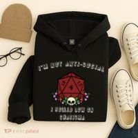 I'm Not Anti-Social I Rolled Low On Charisma Hoodie thumb 4
