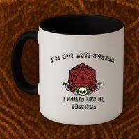 I'm Not Anti-Social I Rolled Low On Charisma Coffee Mug thumb 2