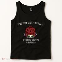 I'm Not Anti-Social I Rolled Low On Charisma Tank Top thumb 2