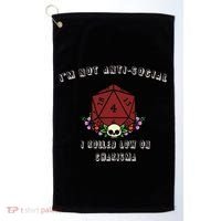 I'm Not Anti-Social I Rolled Low On Charisma Golf Towel thumb 0