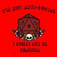 I'm Not Anti-Social I Rolled Low On Charisma Santa Hat thumb 1