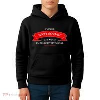 I'm Not Anti-Social I'm Selectively Social Kids Hoodie thumb 4