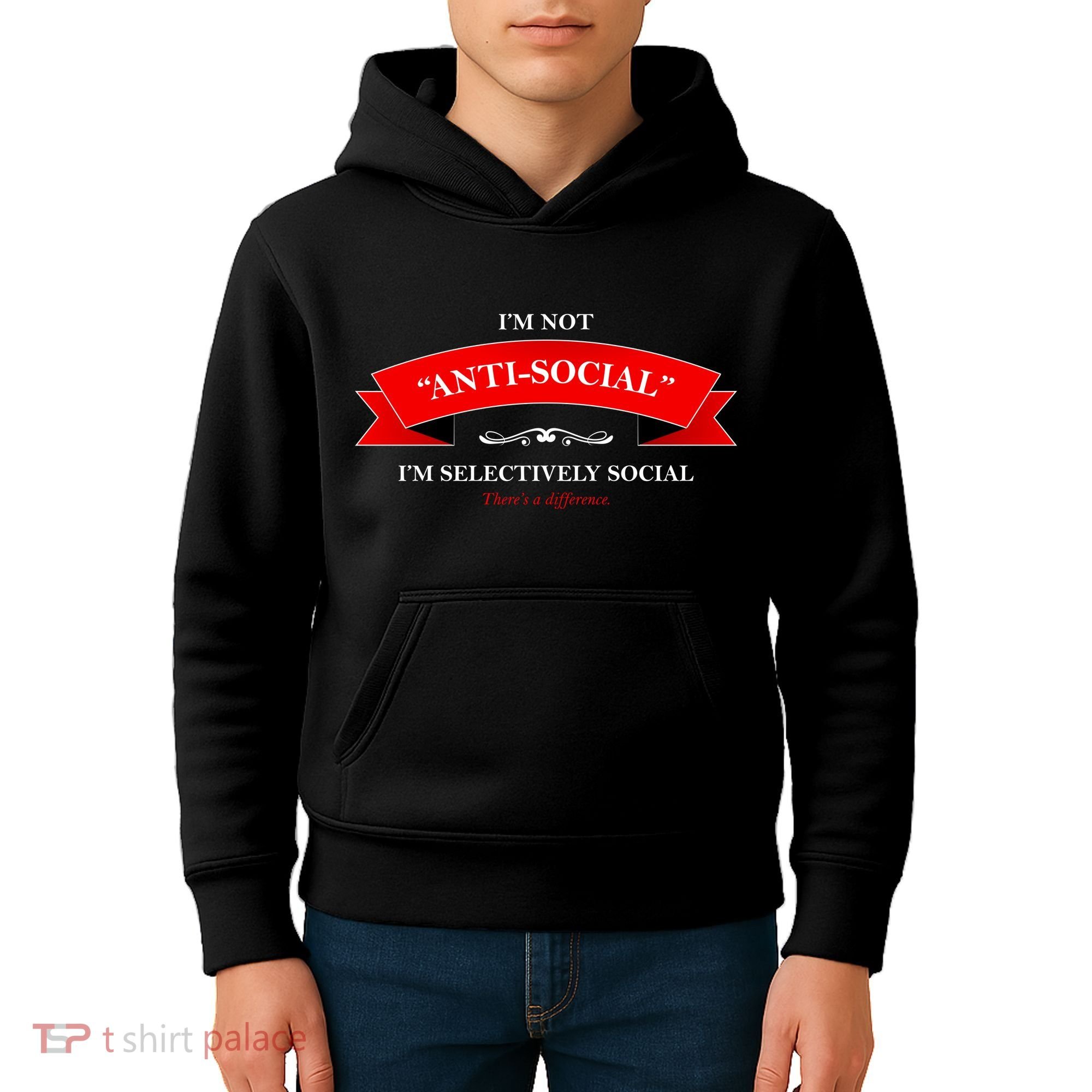 I'm Not Anti-Social I'm Selectively Social Kids Hoodie