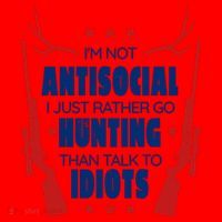 I'm Not Antisocial Hunting Funny Santa Hat thumb 1