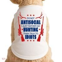 I'm Not Antisocial Hunting Funny Doggie Tank thumb 0