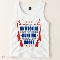 I'm Not Antisocial Hunting Funny Tank Top thumb 2