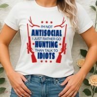 I'm Not Antisocial Hunting Funny Women's T-Shirt thumb 2