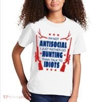 I'm Not Antisocial Hunting Funny Kids T-Shirt thumb 2