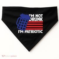 I'm Not Drunk I'm Patriotic Funny USA-Made Doggie Bandana thumb 0