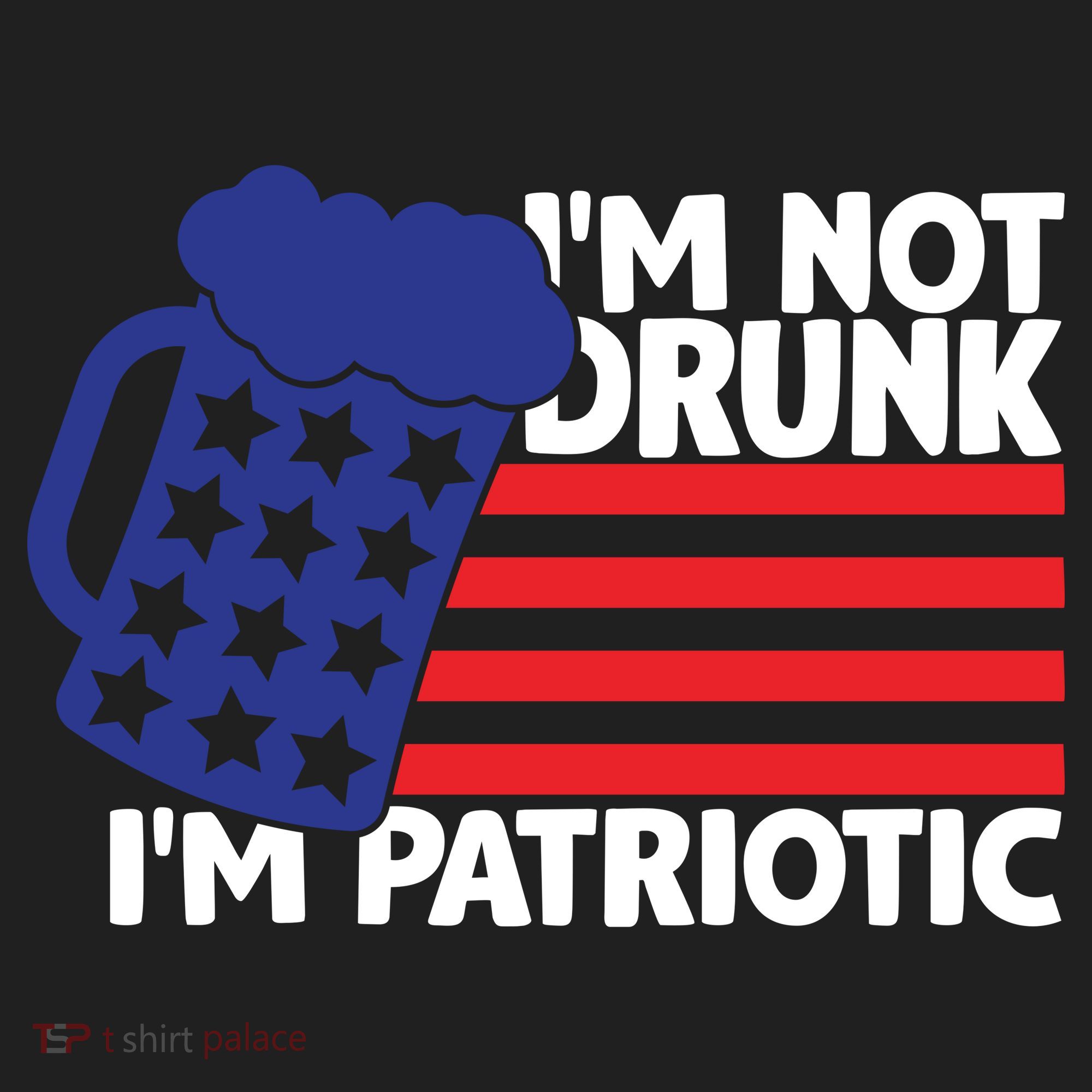 I'm Not Drunk I'm Patriotic Funny Golf Towel
