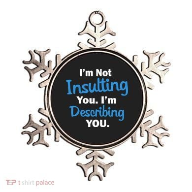 I'm Not Insulting You I'm Describing You Ornament