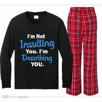 I'm Not Insulting You I'm Describing You Kids Long Sleeve Plaid Pajama Set thumb 0