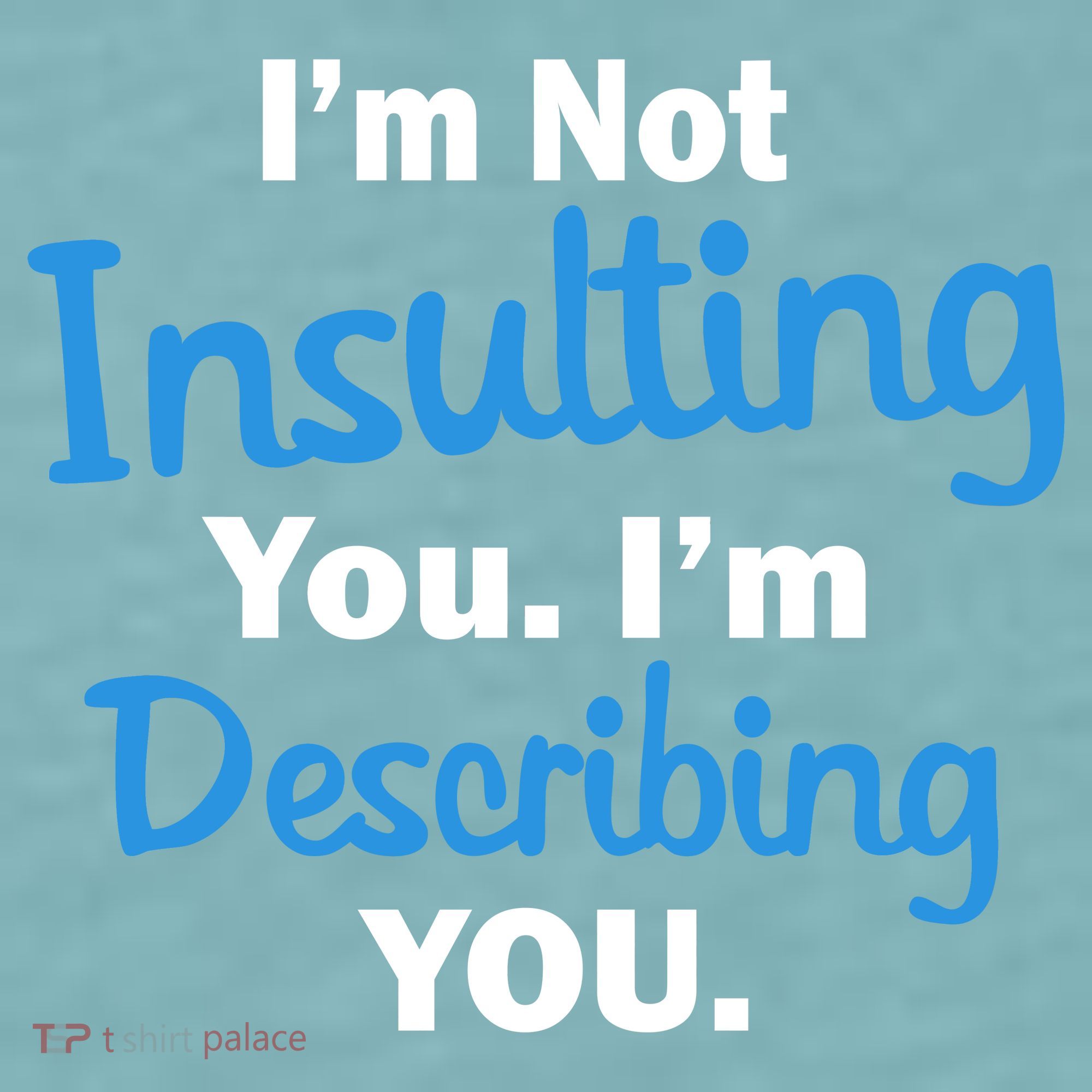 I'm Not Insulting You I'm Describing You Sueded Cloud Jersey T-Shirt
