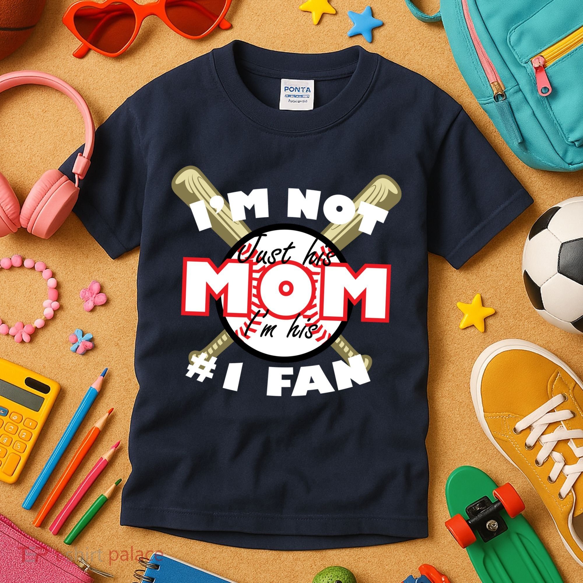I'm Not Just His Mom I'm His #1 Fan Kids T-Shirt
