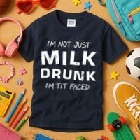 I'm Not Just Milk Drunk I'm Tit Faced Kids T-Shirt thumb 3