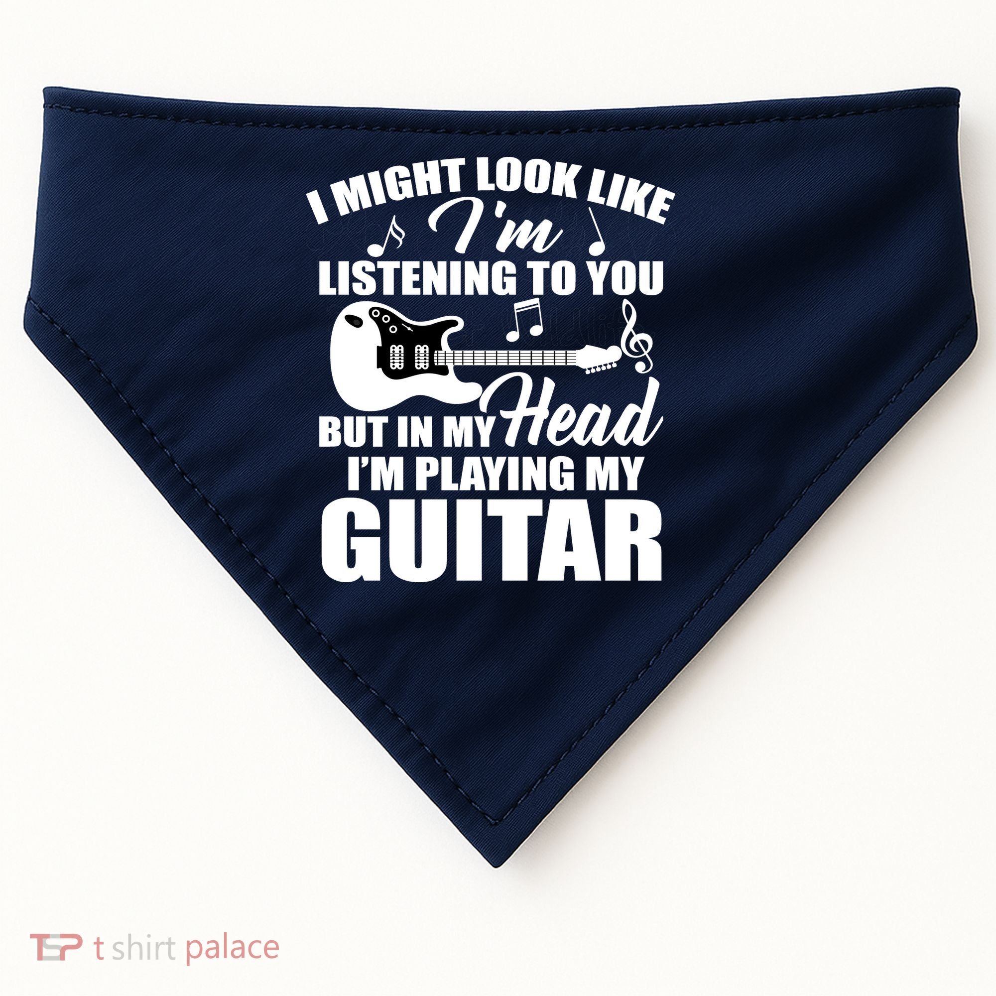 I'm Not Listing I'm Playing My Guitar USA-Made Doggie Bandana