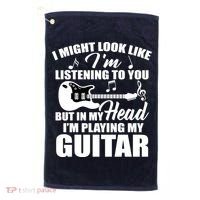 I'm Not Listing I'm Playing My Guitar Golf Towel thumb 0