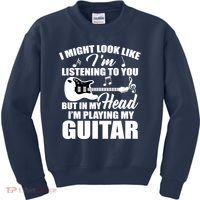 I'm Not Listing I'm Playing My Guitar Kids Sweatshirt thumb 0