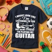 I'm Not Listing I'm Playing My Guitar Kids T-Shirt thumb 3