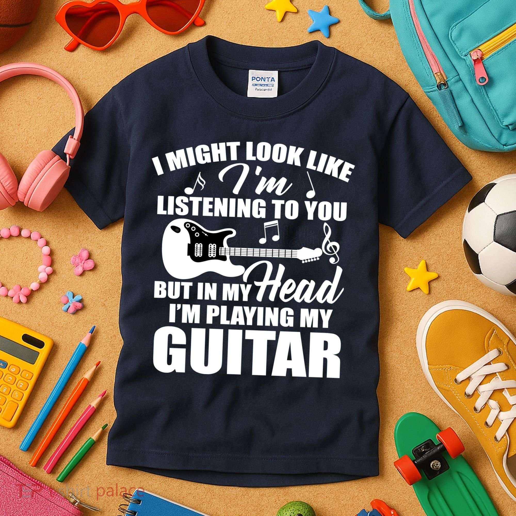 I'm Not Listing I'm Playing My Guitar Kids T-Shirt