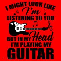 I'm Not Listing I'm Playing My Guitar Santa Hat thumb 1