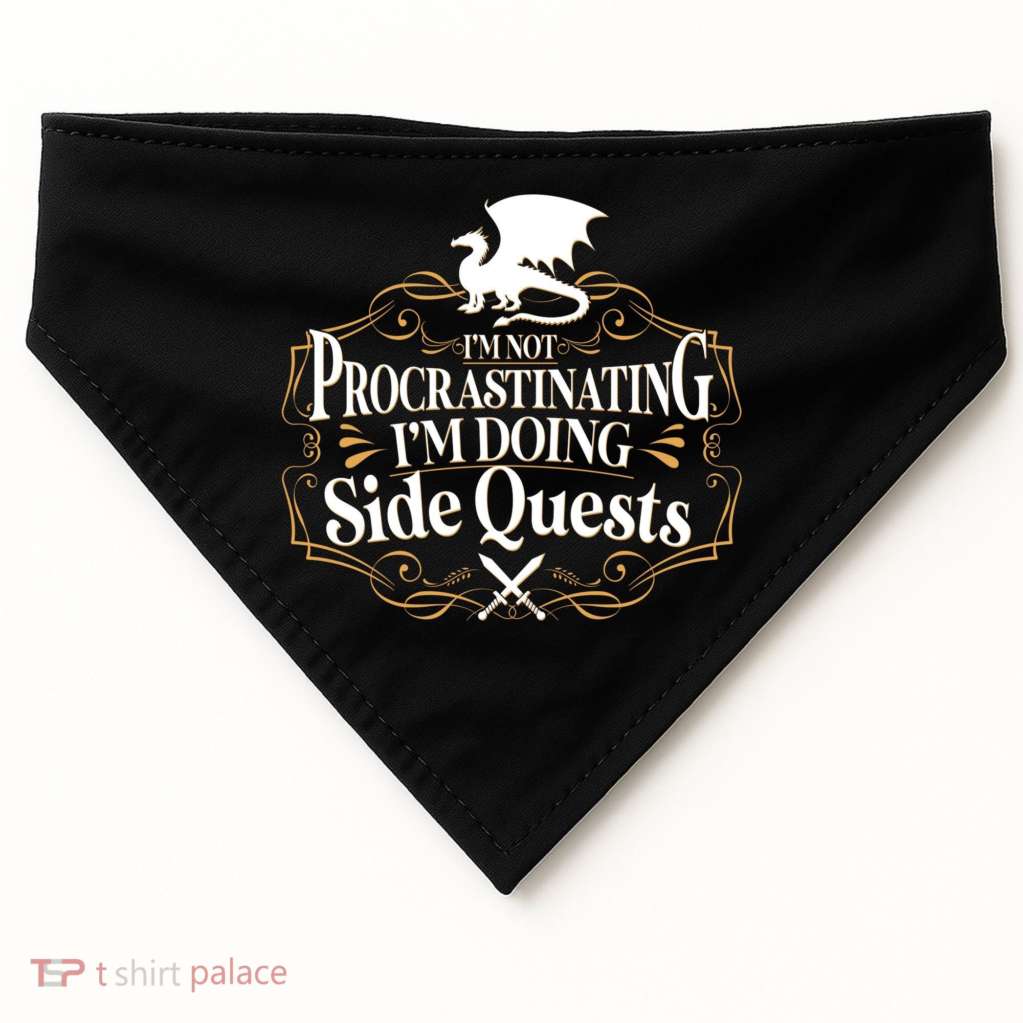 I'm Not Procrastinating I'm Doing Side Quest RPG USA-Made Doggie Bandana