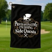 I'm Not Procrastinating I'm Doing Side Quest RPG Golf Towel thumb 1
