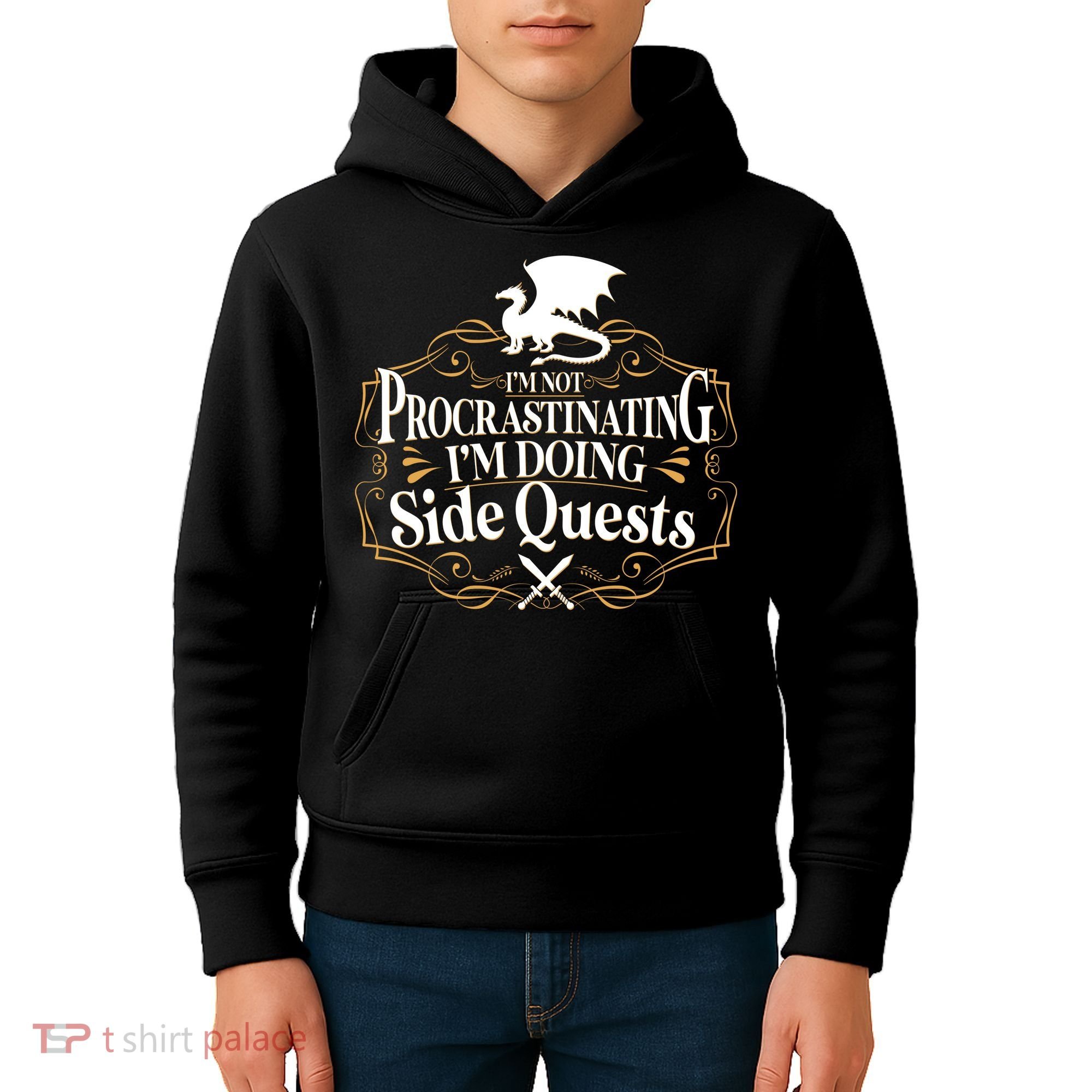 I'm Not Procrastinating I'm Doing Side Quest RPG Kids Hoodie