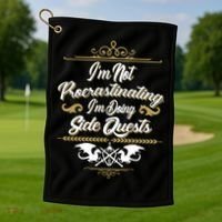 I'm Not Procrastinating I'm Doing Side Quests Golf Towel thumb 1
