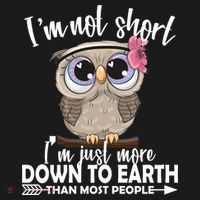 I'm Not Short I'm Just More Down To Earth Owl Bucket Hat thumb 4