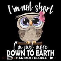 I'm Not Short I'm Just More Down To Earth Owl Women's Hoodie thumb 2