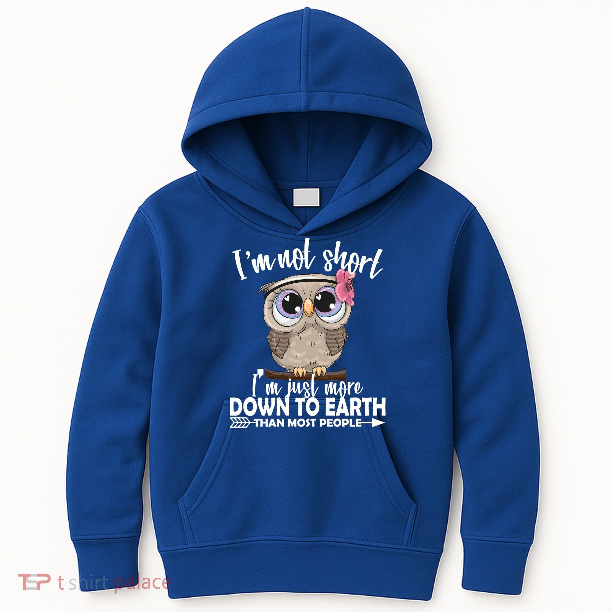 I'm Not Short I'm Just More Down To Earth Owl Kids Hoodie