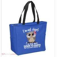 I'm Not Short I'm Just More Down To Earth Owl Tote Bag thumb 2