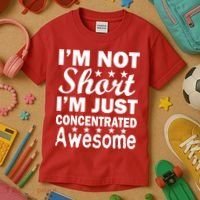 I'm Not Short Just Concentrated Awesome Kids T-Shirt thumb 3