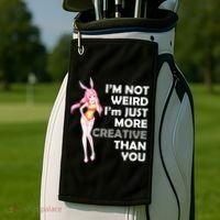 I'm Not Weird I'm Just More Creative Than You Anime Girl Golf Towel thumb 2