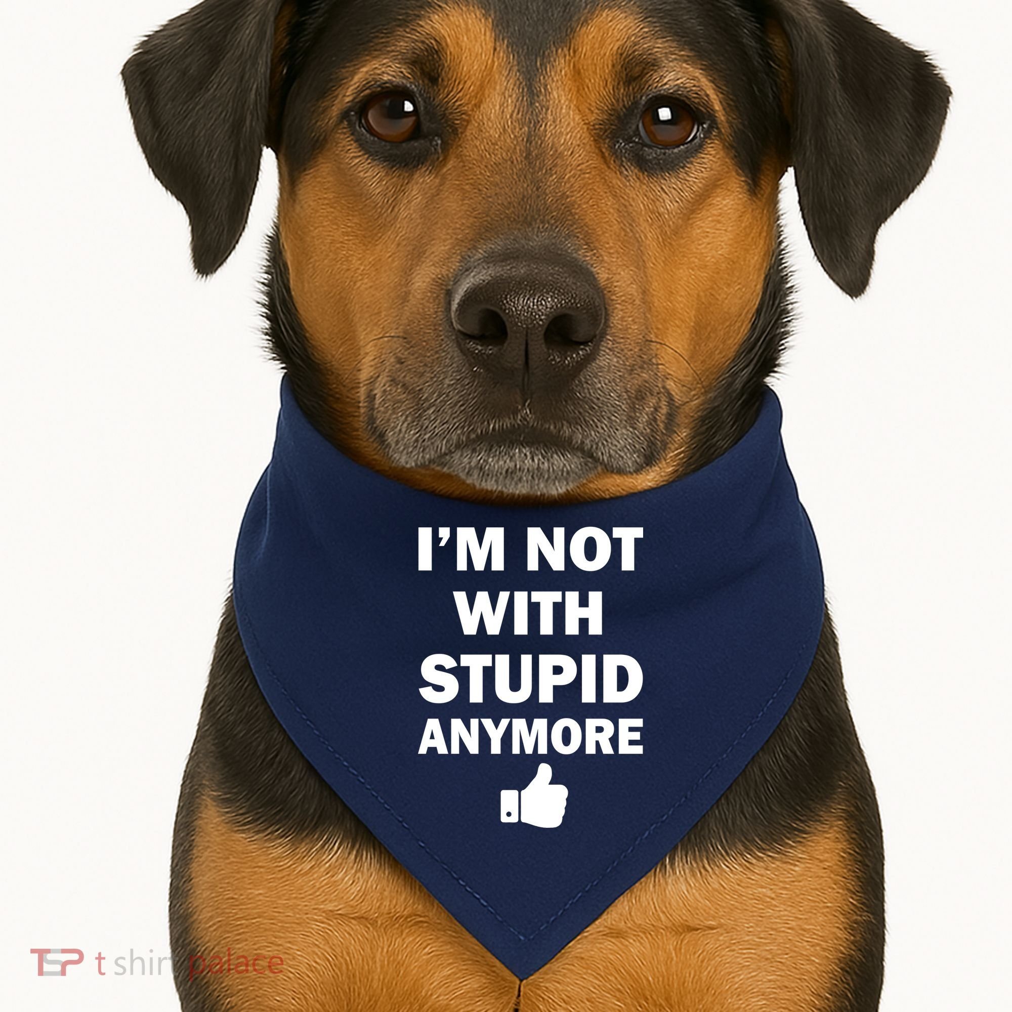 I'm Not With Stupid Anymore USA-Made Doggie Bandana