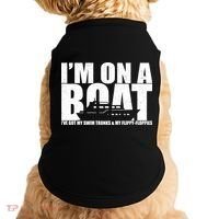 I'm On A Boat Funny Cruise Vacation Doggie Tank thumb 0