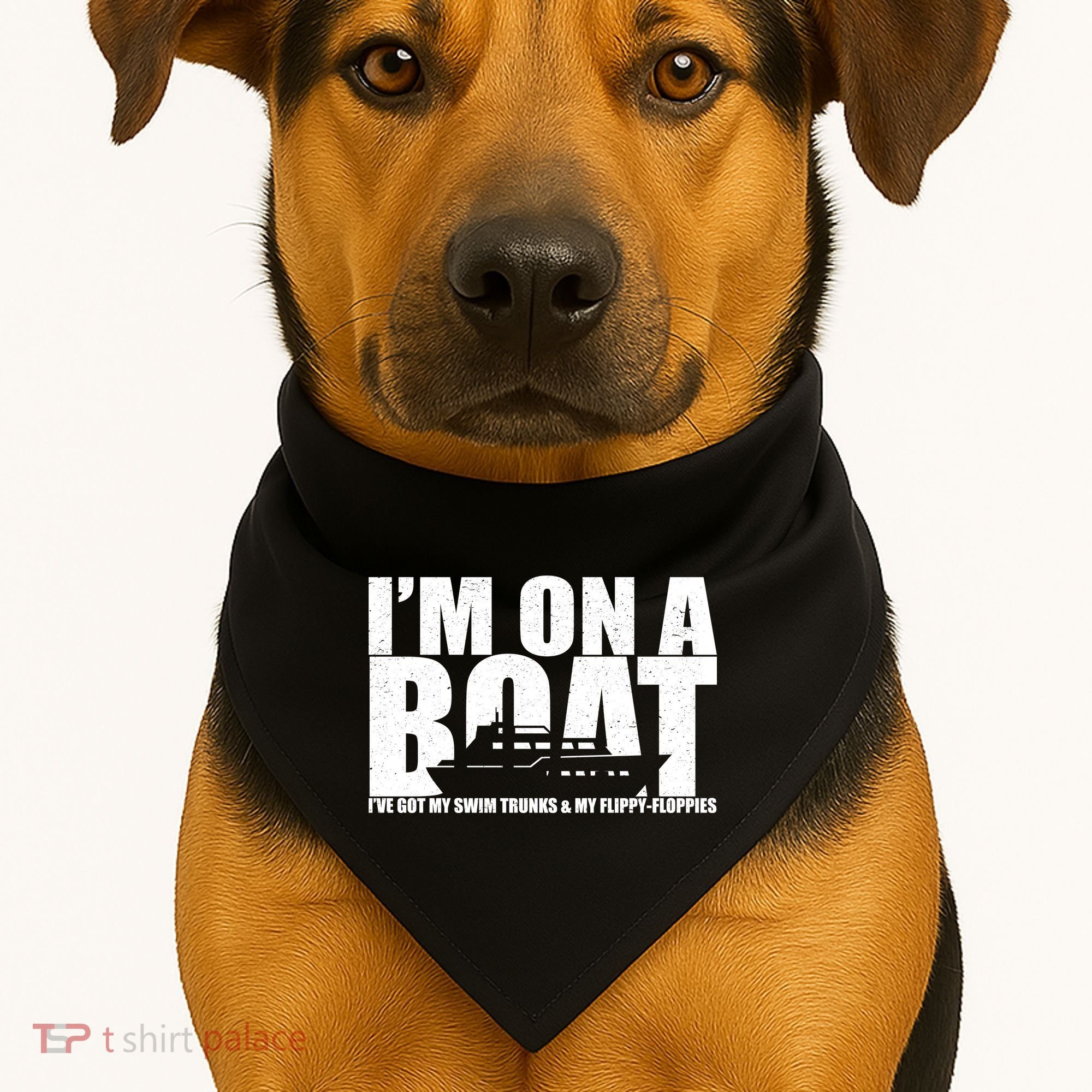 I'm On A Boat Funny Cruise Vacation USA-Made Doggie Bandana