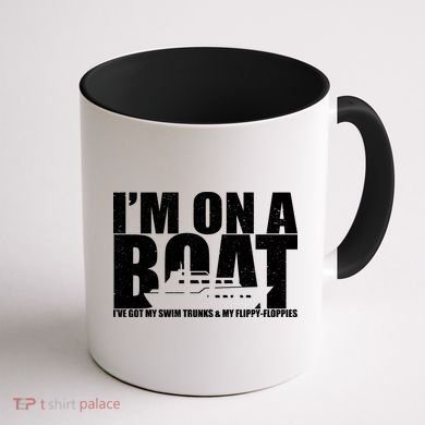 I'm On A Boat Funny Cruise Vacation Coffee Mug back