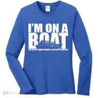 I'm On A Boat Funny Cruise Vacation Women's Long Sleeve Shirt thumb 0