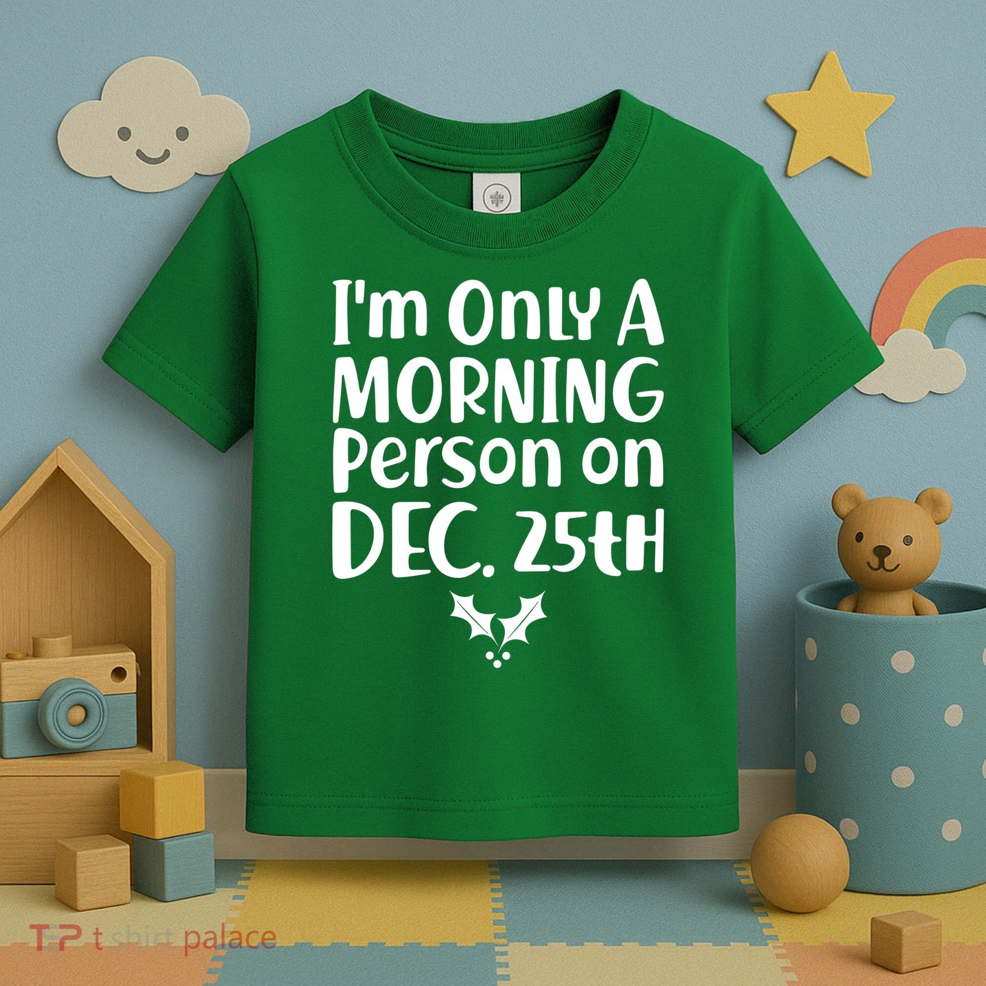 I'm Only A Morning Person on Dec 25th Christmas Toddler T-Shirt